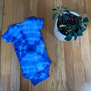 Shibori tie dye organic onesie 12 months